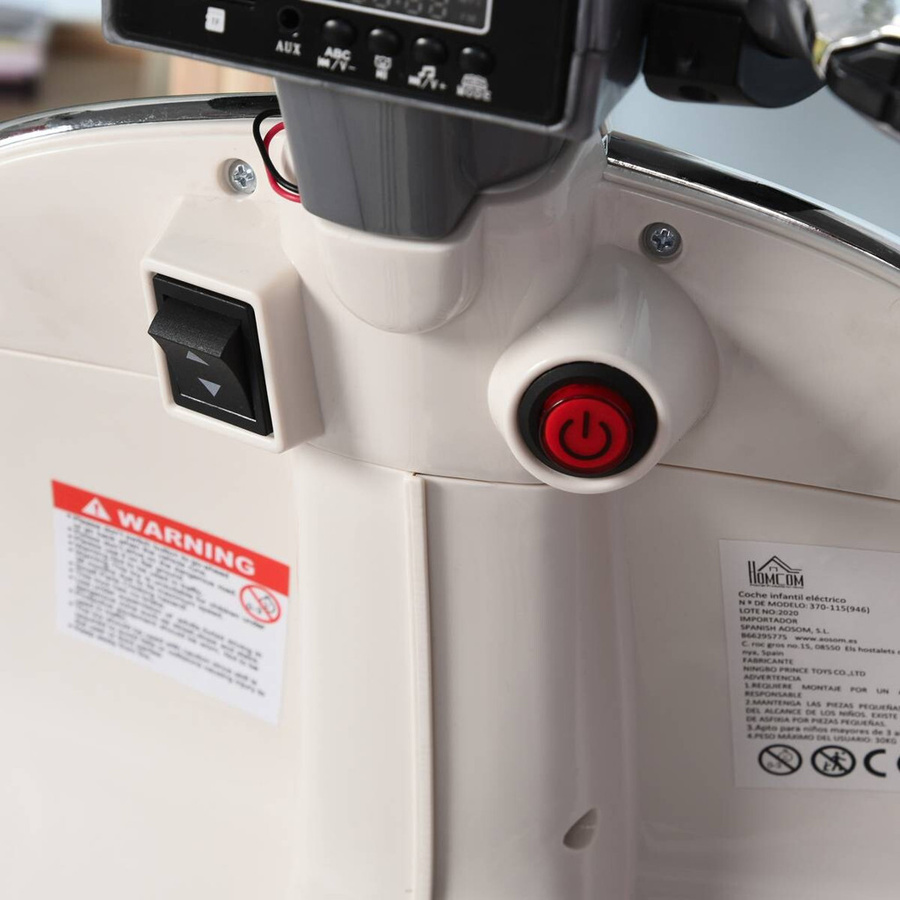 HOMCOM Vespa Kinder-Elektro-Motorrad, creme, ab 3 Jahre - Bild 3