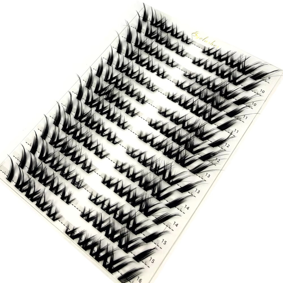 HBZGTLAD Einzelne Cluster-Wimpernverlängerung, 14 Reihen, Black, Natürlich - Bild 2