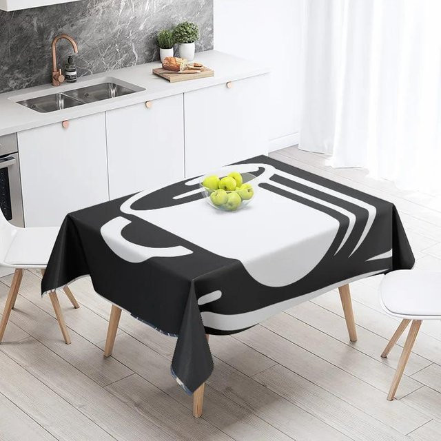 Wasserdichte und ölabweisende Tischdecke von JINGYUE Pet im nordischen Stil mit abstraktem Grafikdesign, Farbe: Schwarz, B/T: 200 x 145 cm - Bild 1