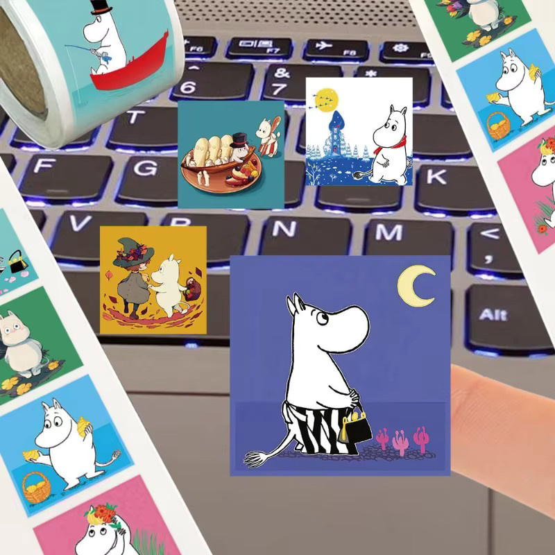 Bandai Moomin Cartoon Sticker Set mit lockigen Avataren in Multicolour für DIY Journal und Dekoration - Bild 4