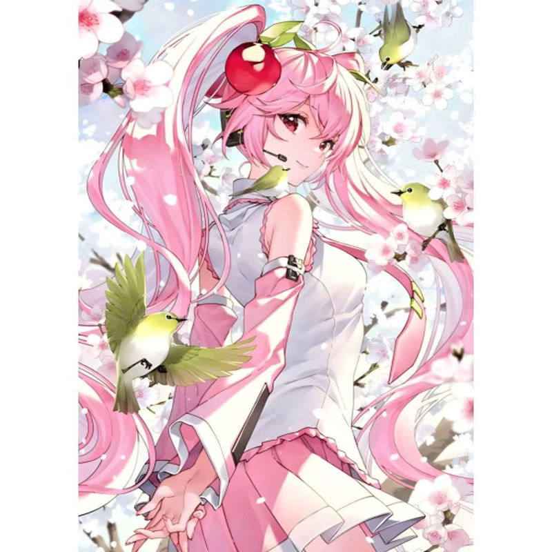 Hatsune Miku Anime Wandbild als selbstklebender wasserfester Aufkleber aus Papier, mehrfarbig, rechteckig - Bild 6