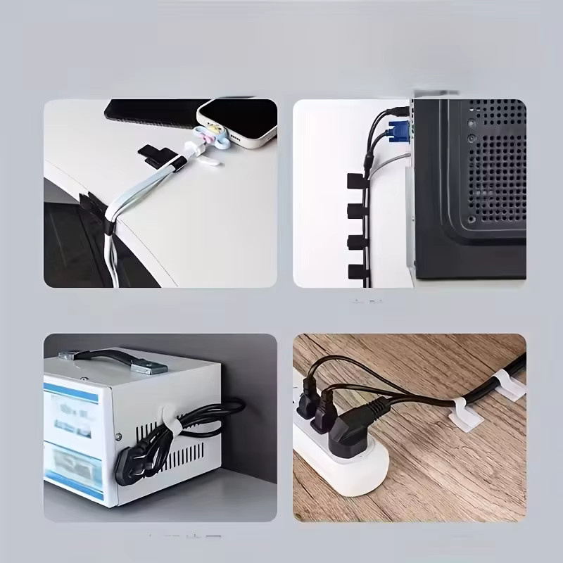 10 Stück multifunktionale Kabelbinder mit Klettverschluss in Weiß, wiederverwendbarer Kabel-Organizer für dein Datenkabelmanagement - Bild 4