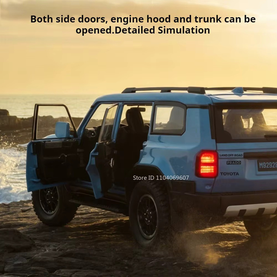 MAKEDA Prado FJ Cruiser Spielzeug-Geländewagen, 1:24, mit Licht und Sound, Metall, Schwarz - Bild 3