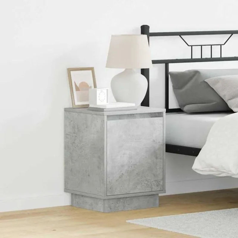 Modernes Nachttisch von vidaXL aus Holzwerkstoff in Grau, B/T/H: 39 x 34,5 x 50 cm - Bild 1