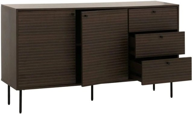 MCW Kommode N78 Sideboard im skandinavischen Stil mit 3 Schubladen und 2 Türen, Braun, B/T/H: 150 x 40 x 85 cm - Bild 2