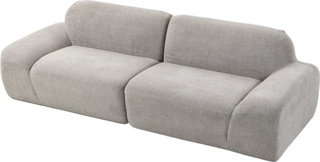 HOMCOM 3-Sitzer-Sofa aus Chenille in Hellgrau, modernes modulares Sofa mit breiter Sitzfläche und dicker Polsterung für dein Wohnzimmer, Breite: 244 cm - Bild 1