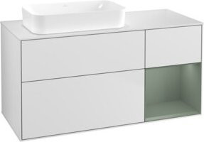 V&B Waschtischunterschrank Finion mit Wandbeleuchtung, Weiß lackiert, B/T: 120 x 60 cm - Bild 1