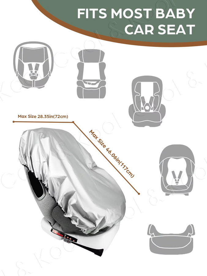 Kisslanding Universeller Sonnenschutz für Kleinkinder in Schwarz und Silber zur UV-Abdeckung und Hitzereduktion - Bild 1