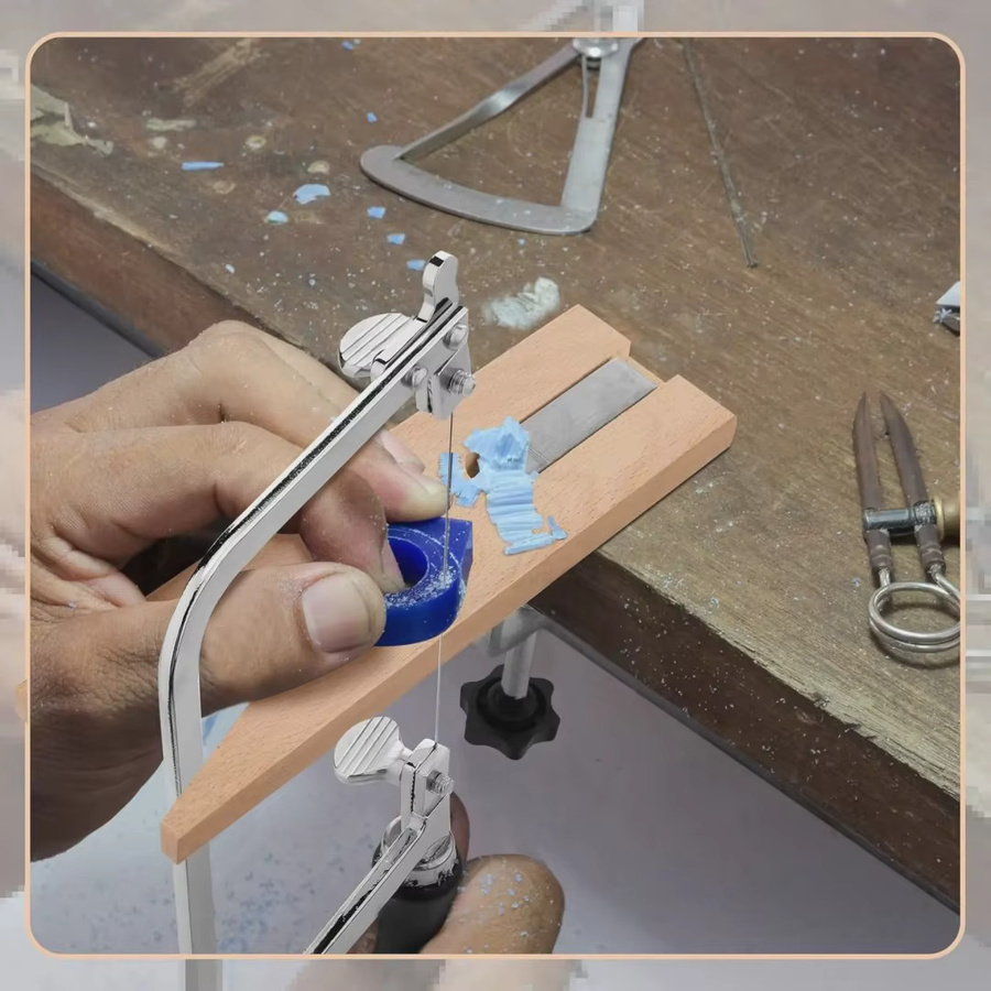 PHYHOO 3-in-1 Juwelier-Sägeset mit 12 Sägeblättern und Holzbank-Klemme für die Schmuckherstellung sowie Metall- und Holzbearbeitung - Bild 2
