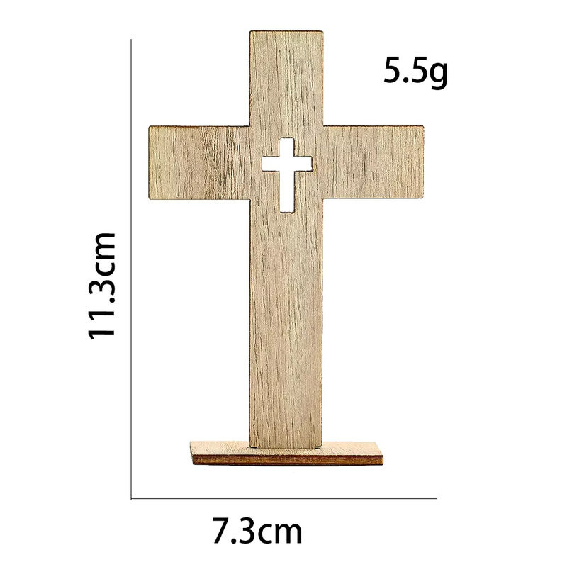 6er Set Holzkreuze aus Naturholz in Braun als christliches Symbol für DIY Handwerk und Dekoration - Bild 2