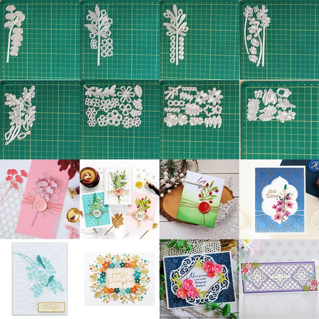 Silberne Metall Stanzform Blume für Scrapbook und DIY Handwerk in Kreisform - Bild 1