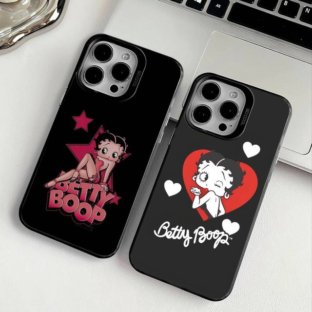 Betty Boop Handyhülle für iPhone 11-16 in Transparent und Schwarz mit Farbwechsel-Effekt aus schützendem TPU - Bild 1