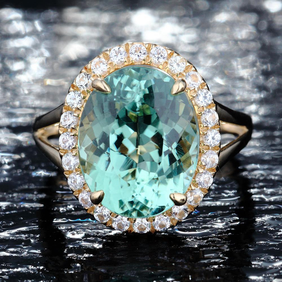 POMOiii Ring, 14k Gold, Grüner Topas, Diamant, Damen - Bild 2