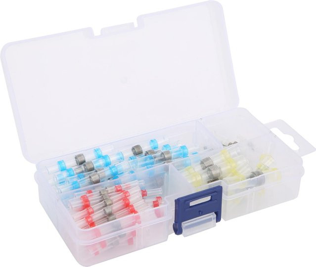 TOMTOP 100 Stück Lötverbinder Schrumpfschlauch wasserdichte Kabelverbinder in Transparent und Multicolour - Bild 1