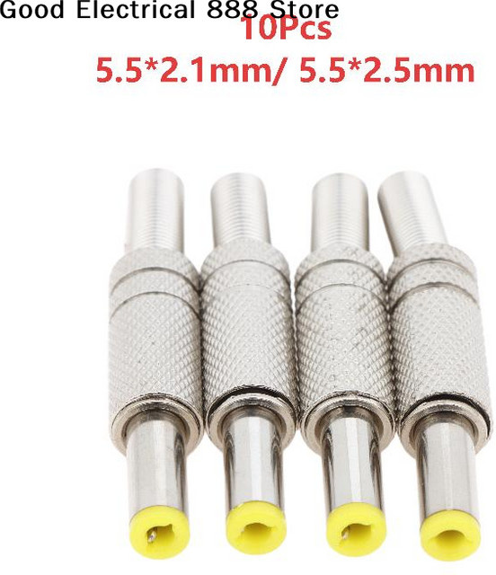 HUXUAN 10 Stück DC-Stromstecker aus Metall in Silber für DIY-Elektronik-Reparaturprojekte und Stromverkabelung - Bild 1