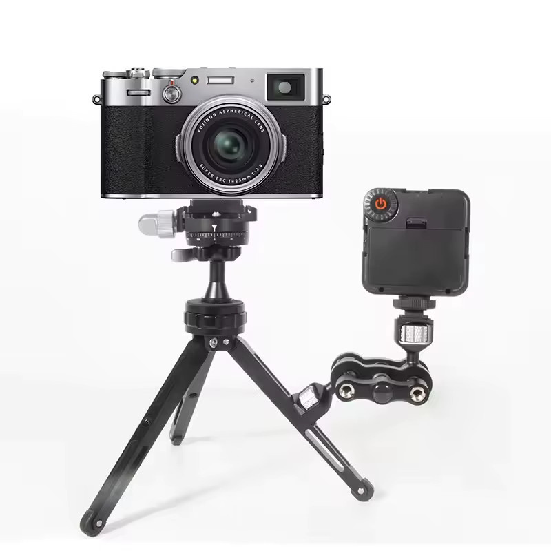 FANGTUOSI TM-5 Gelenkiger Magischer Arm mit Doppelkugelkopf in Schwarz für Stativ-Telefonhalterungen, LED-Lichter, LCD-Monitore und Mikrofone mit 1/4-Zoll-Schraube - Bild 4