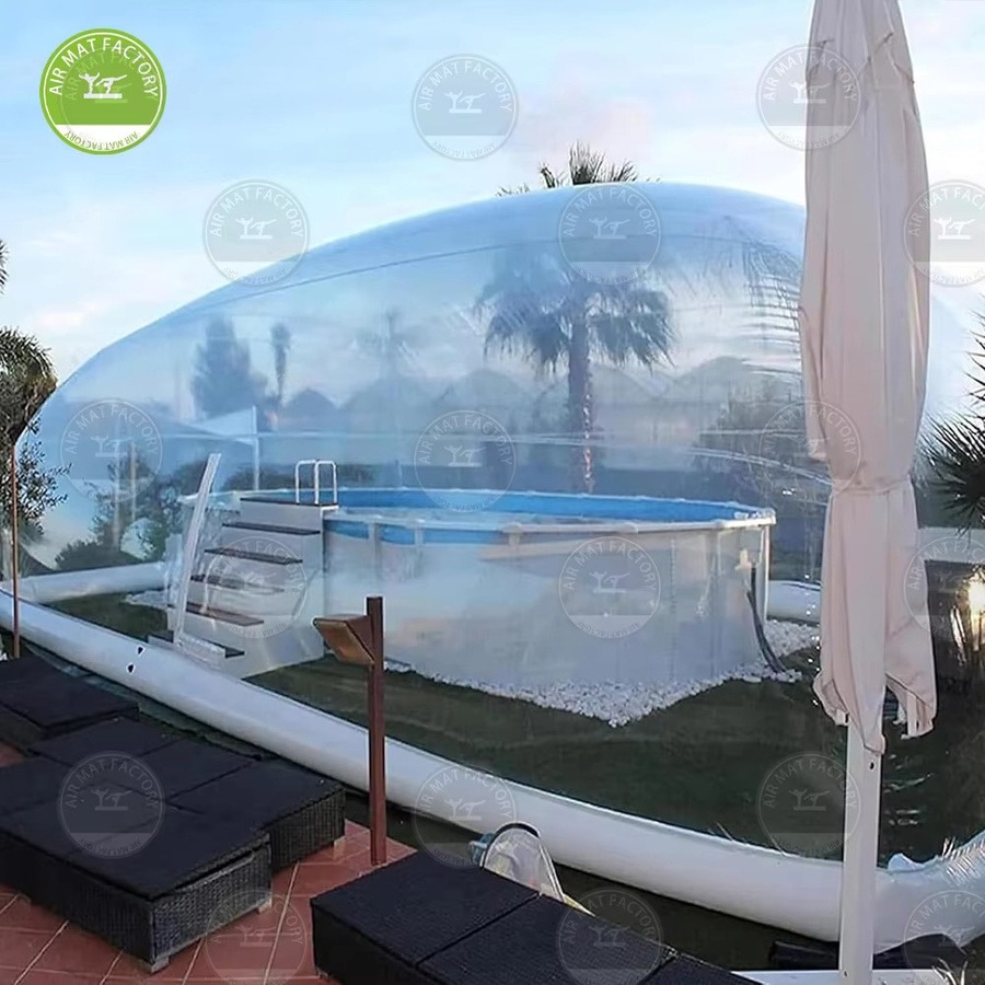 Transparente aufblasbare Poolabdeckung als kommerzielles Kuppelzelt für Wind- und Schneeschutz im Wasserpark - Bild 2