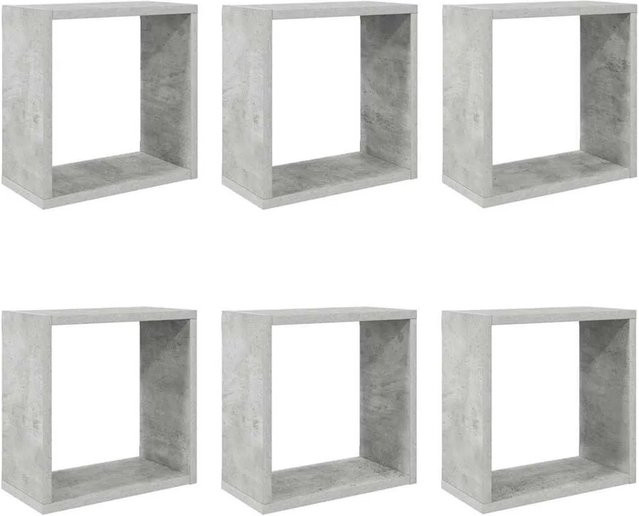 vidaXL Würfelregale Set 6 Stück Betongrau B/T/H: 30 x 15 x 30 cm - Bild 1