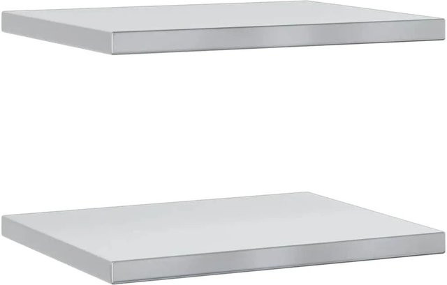 vidaXL Wandregale 2er-Set aus gebürstetem Edelstahl in Silber, B/H: 50 x 40 cm, Tiefe: 3 cm - Bild 1