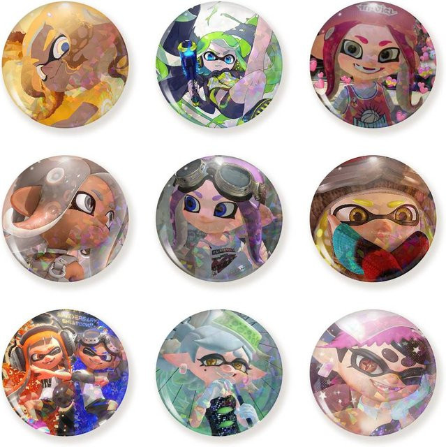 Brosche Splatoon 3, Cartoon, Rund, Unisex - Bild 1