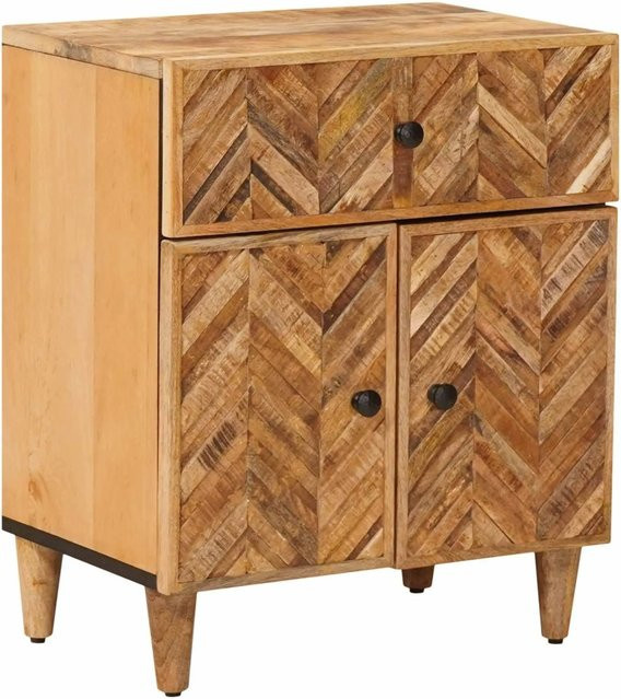 vidaXL Nachttisch aus Massivholz Mango in Braun, B/T/H: 50 x 33 x 60 cm - Bild 1