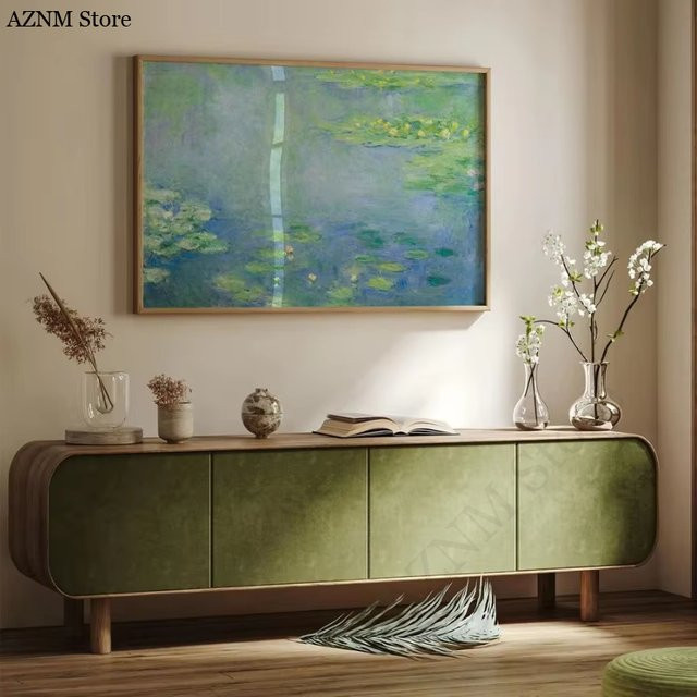 Potdemiel Claude Monet Impressionistische Landschaft Poster Vintage Natur und Blumen als Leinwand Wandkunst in Mehrfarbig - Bild 1