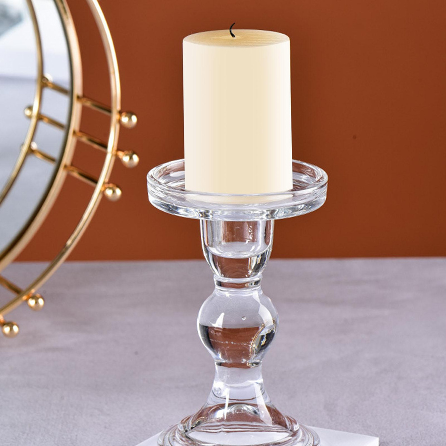 Fishine Kerzenleuchter-Set aus Glas in Transparent, 3 Stück für Hochzeit und romantische Anlässe - Bild 4