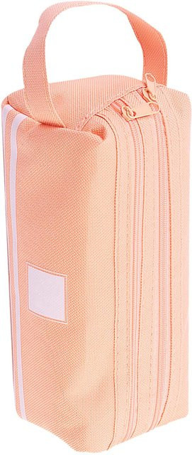 Igeteck Großes Canvas Mäppchen in Rosa und Beige mit Doppelstöckigem Griffdesign und Großer Kapazität - Bild 1