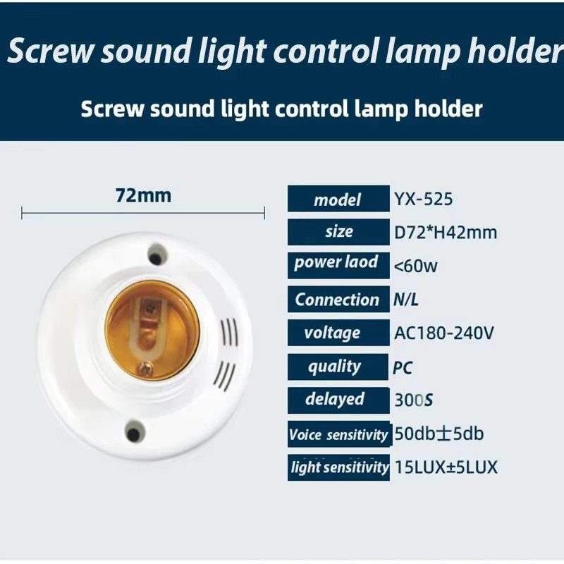 Szaoju Sound und Licht Steuerung E27 Lampenkappe in Weiß zur automatischen Lichtsteuerung für Glühbirnen - Bild 3