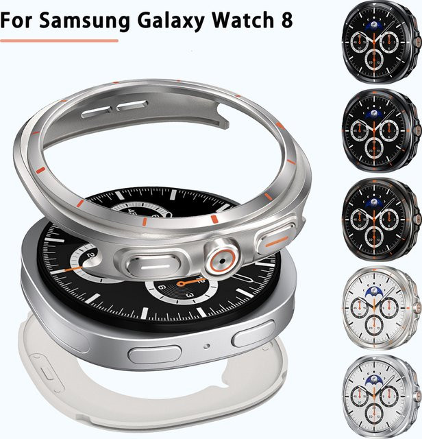 OAKCHARM Uhrenzubehör Metall Rahmen, Silber, Samsung Galaxy Uhr 8 44mm 40mm - Bild 1