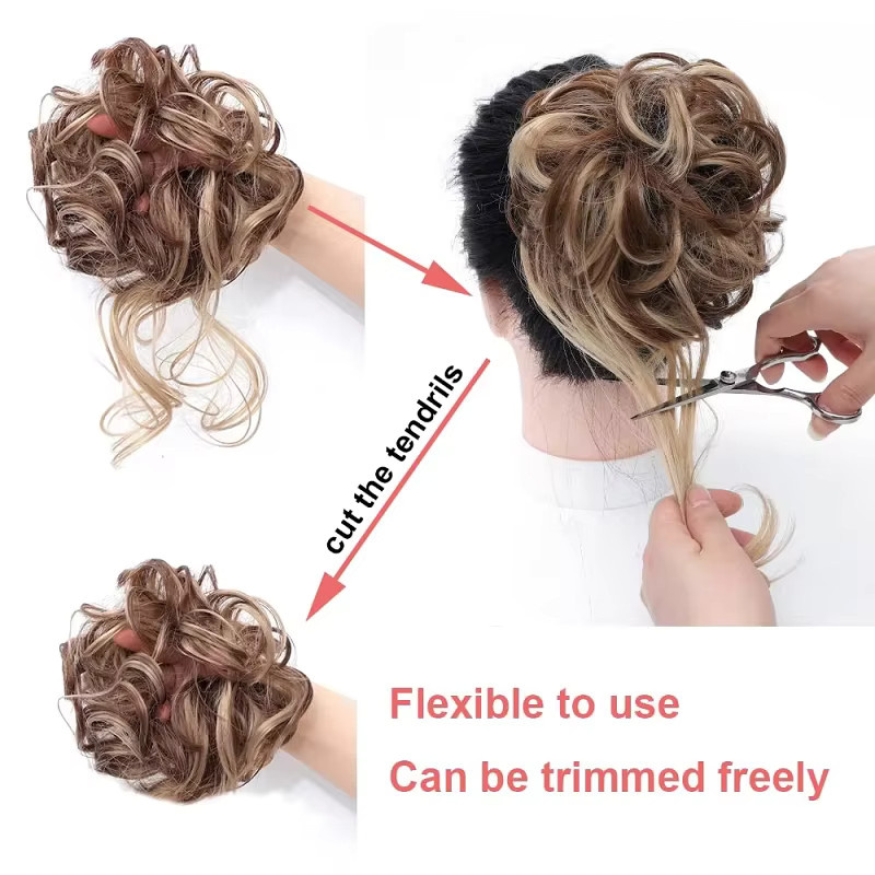 WIGSIN Messy Bun Haarverlängerung, Lockiges Haar, Damen - Bild 3