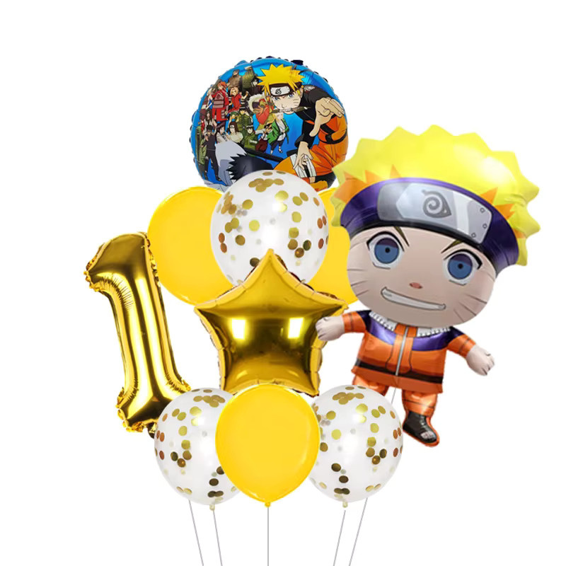 Bandai Uzumaki Naruto Chibi Folienballon- und Latexballon-Set für Kindergeburtstage in Mehrfarbig - Bild 2