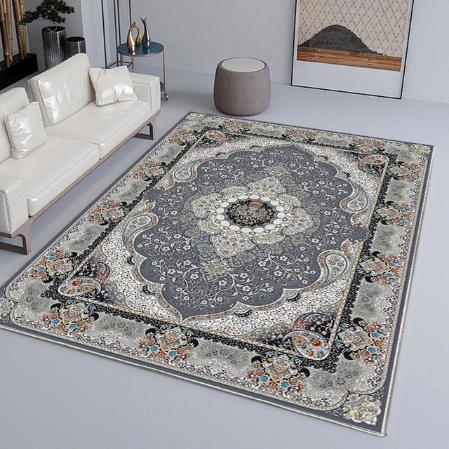 VIKAMA Vintage Teppich im orientalischen Stil, grau, rutschfest und pflegeleicht, B/T: 150 x 100 cm - Bild 1