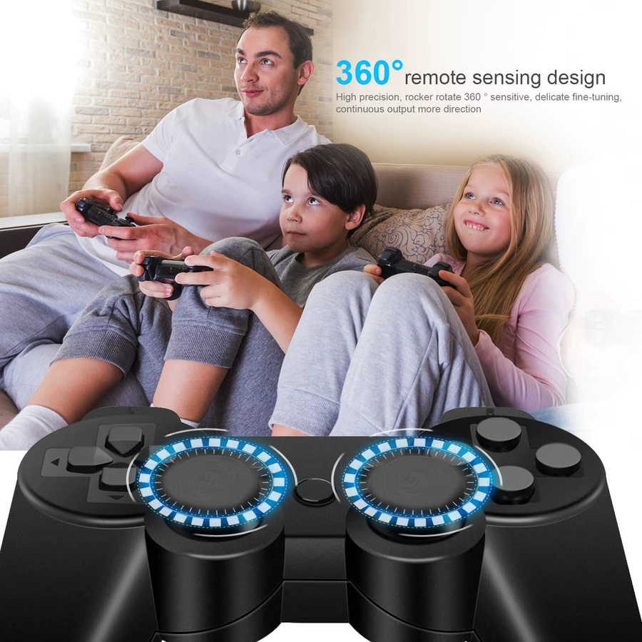 Bonacell Controller für Playstation 3, PC, Android und Smart TVs mit 6-Achsen Dual-Vibration und 360 Grad Joystick in Schwarz und Blau - Bild 4