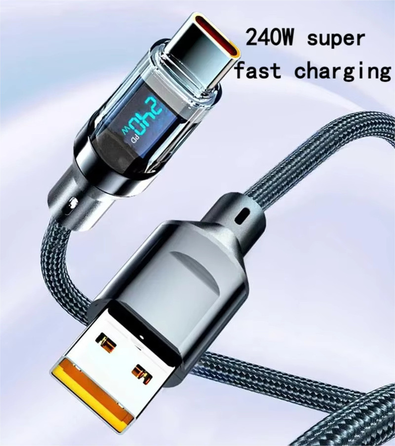 Lenovo 240W USB-C auf USB-C Ladekabel mit LED-Anzeige und Datenübertragung - Bild 1