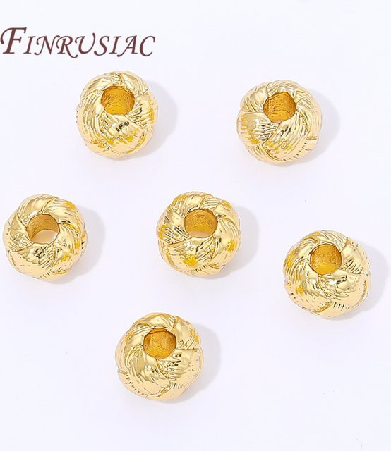 FINRUSIAC Abstandsperlen, 18K vergoldet, Messing, 6,7 x 5,2 mm - Bild 1