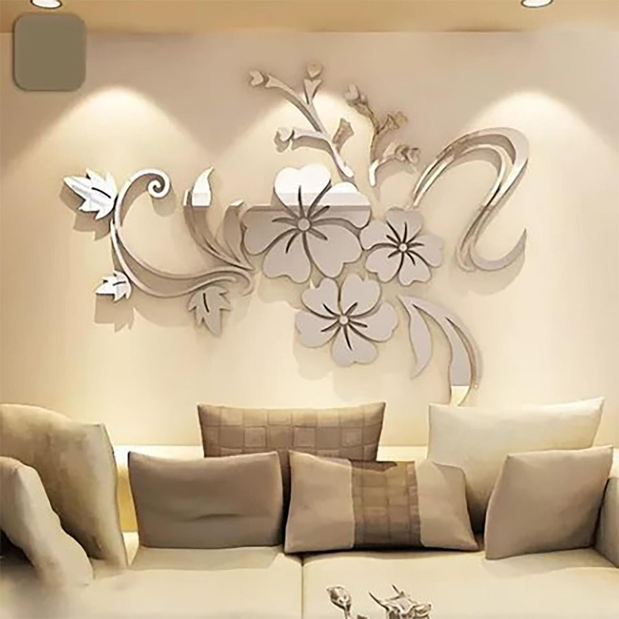 mfySpace Acryl-Spiegel-Wandaufkleber in Silber, abnehmbarer 3D-Wandaufkleber für Wohnzimmer, Schlafzimmer, Badezimmer und Studio - Bild 2