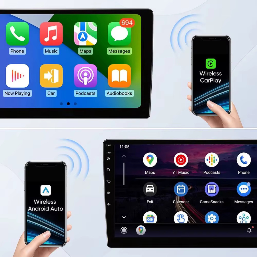 TIEYEZ Android Autoradio Multimedia-Player mit Android Auto und CarPlay für Toyota Auris und Corolla E160 E170, Schwarz - Bild 4