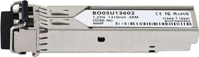 BlueOptics SFP Transceiver GLC-SX-MM-2K kompatibel mit Cisco, LC-Duplex, 1000BASE-X, Multimode Fiber, 1310nm, 2KM, DDM, Farbe: Silber - Bild 1