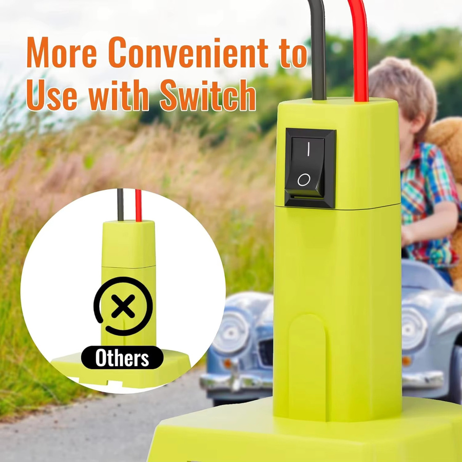 Ryobi ONE+ Batterieadapter für 18V NiMH, NiCd und Li-Ionen Akkus mit 12AWG-Drähten in Gelb - Bild 3