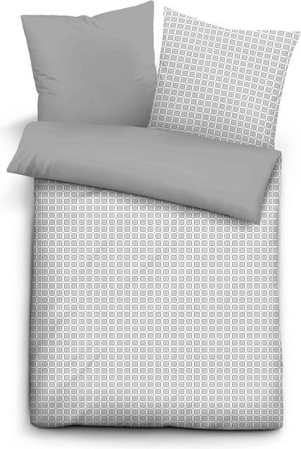Bettwäsche AVIANO Renforce aus Baumwolle, Grau, B/H: 155 x 220 cm mit Kissenbezug 80 x 80 cm - Bild 1