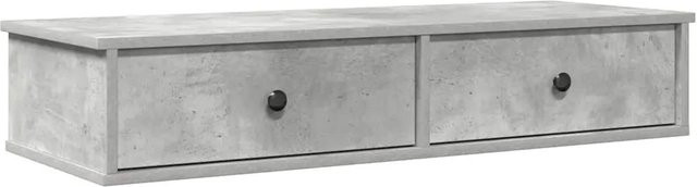 vidaXL Wandregal mit Schubladen in Betongrau aus Holzwerkstoff, B/T/H: 100 x 37,5 x 19 cm - Bild 1
