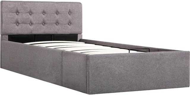 vidaXL Stauraumbett mit Hydraulikfunktion in Taupe aus Stoff, B/T: 100 x 200 cm - Bild 1