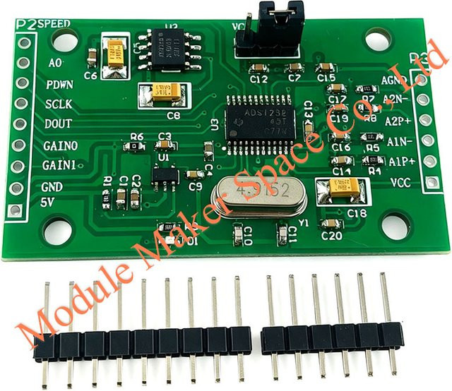 ADS1232 24-Bit ADC-Modul Hochpräziser Analog-Digital-Wandler für die zweikanalige Datenerfassung von Wäge- und Drucksensoren in Grün - Bild 1