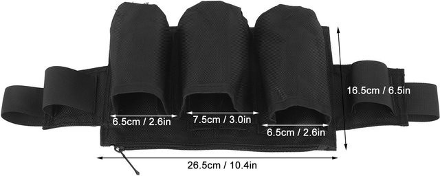 Meterk Gartengerkzeug-Gürtel aus wasserdichtem Oxford-Gewebe mit 6 Taschen und 2 Gurten in Schwarz - Bild 1