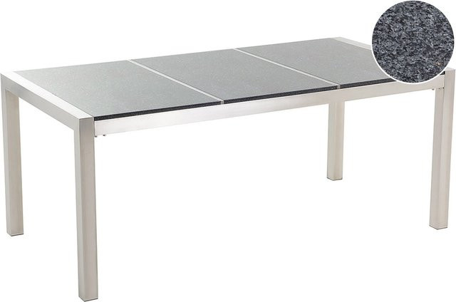 Beliani Gartentisch GROSSETO in Dunkelgrau im Industrial-Design mit B/T/H: 180 x 90 x 74 cm - Bild 1