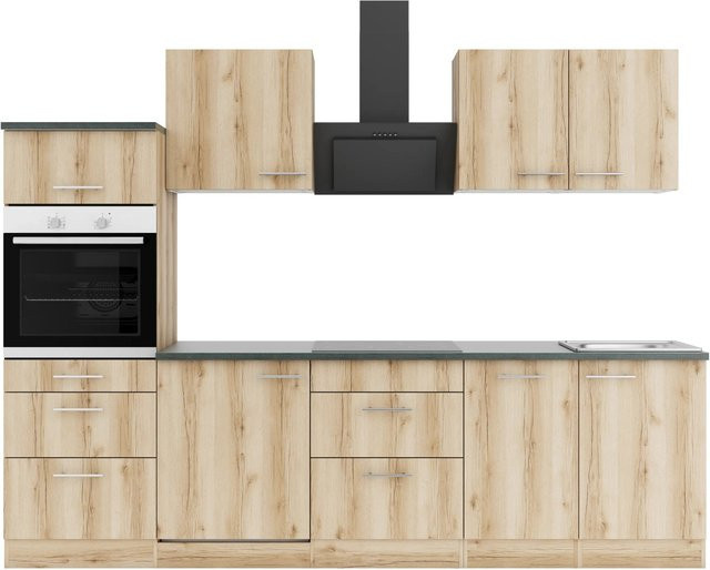 OPTIFIT Livorno290 Küchenzeile in Wildeiche Nachbildung, Breite: 270 cm - Bild 1