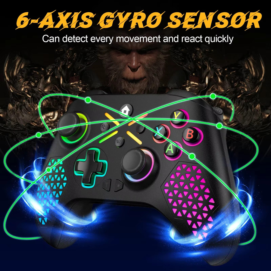 Turpow Kabelloser Gamepad Controller für Xbox One, Xbox Series S/X und PC in Schwarz mit Dual-Vibration und Sechs-Achsen-Gyroskop - Bild 2
