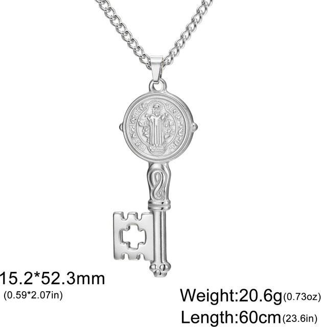 YULIN Anhänger Halskette Edelstahl, 60cm, Unisex - Bild 1