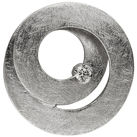 Colfem Anhänger 585 Weißgold, eismatt, 1 Diamant Brillant, Unisex - Bild 1